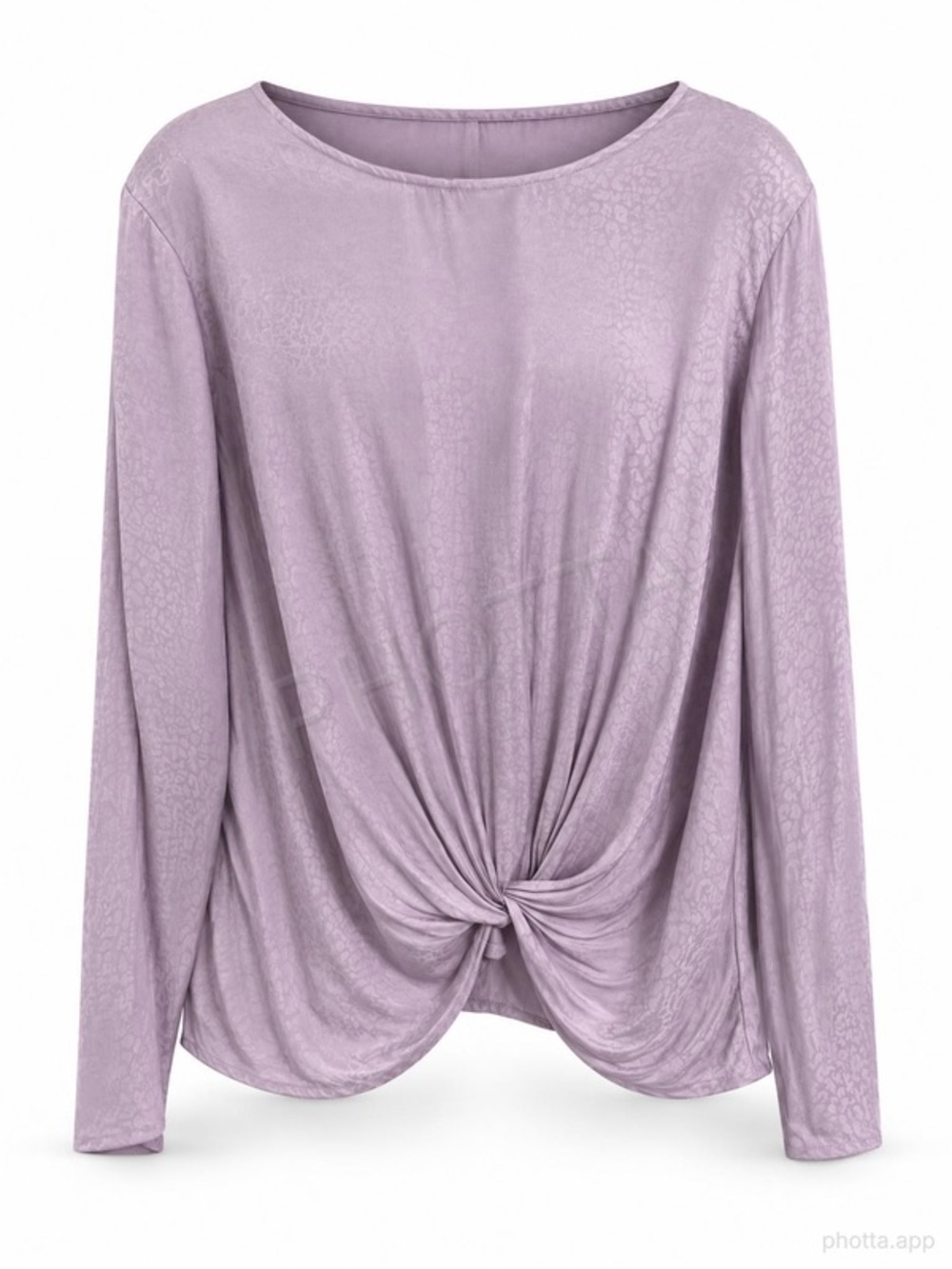 Nine West Lavender Knot-Front Long Sleeve Top